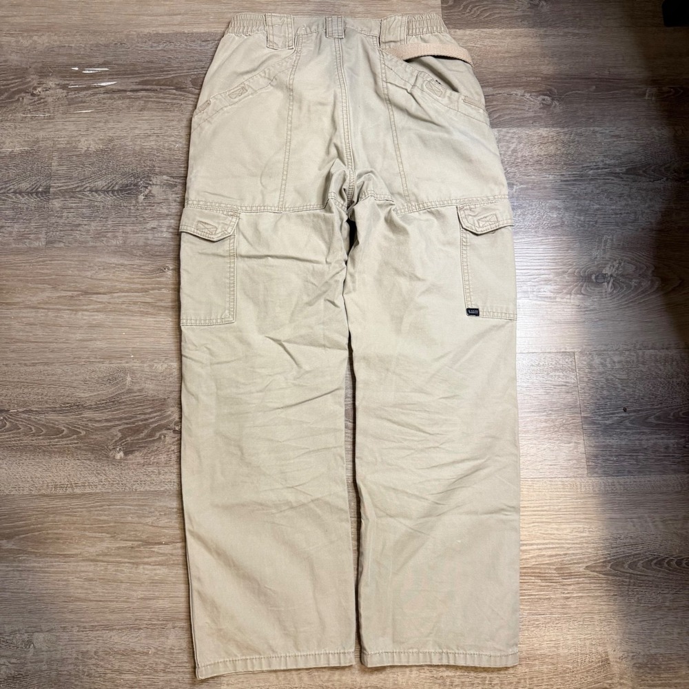 5.11 Tactical Series Mens 30x30 Khaki Cotton Canvas Cargo Work Pants 74251 - Picture 3 of 5